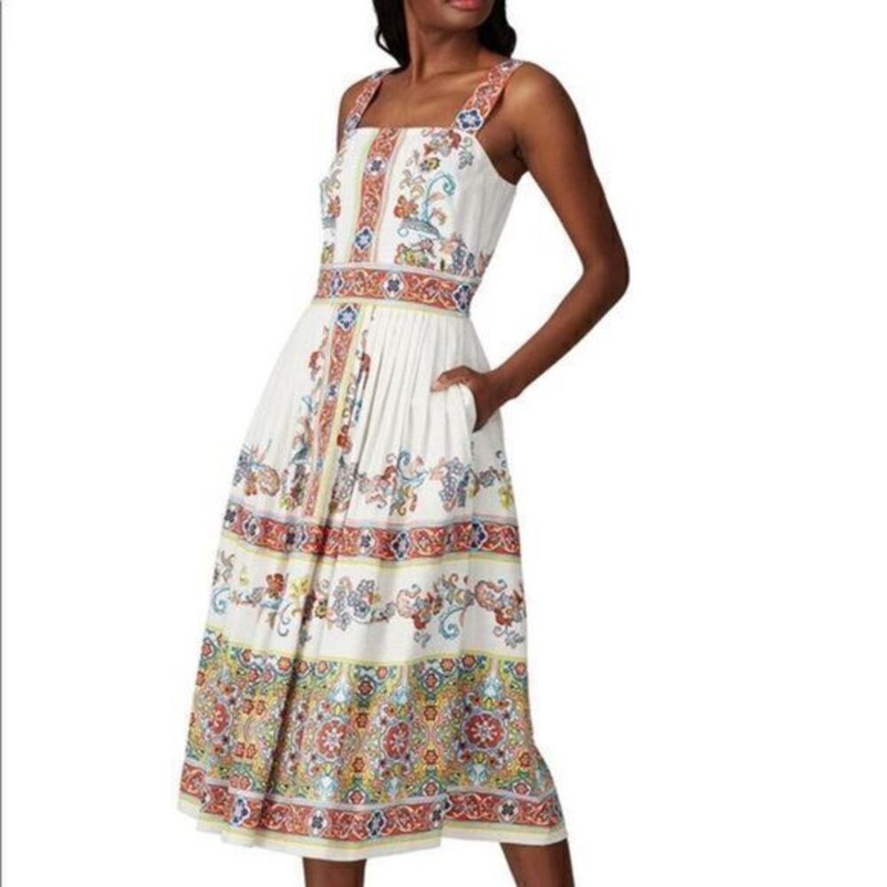 Shoshanna white floral a-line Alma sundress size 6